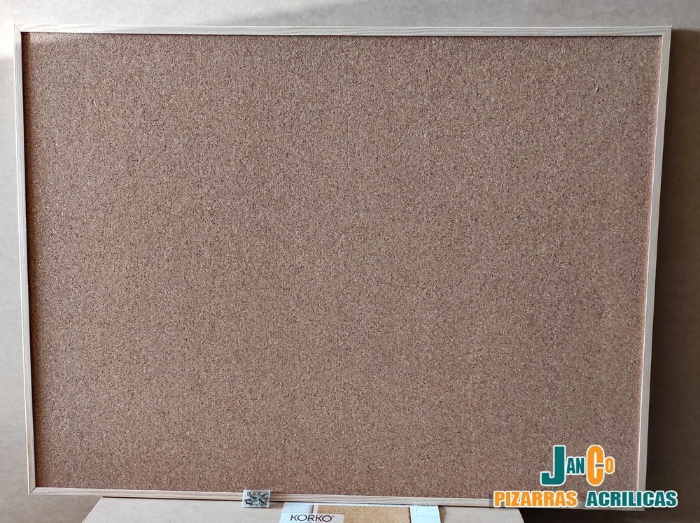 tablero de corcho 60x90 con marco de madera