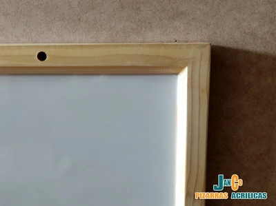 Pizarra blanca acrílica de 30x40 cm con marco de Madera | pizarra blanca con marco de madera