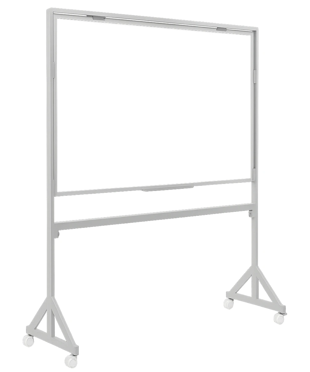 pizarra con ruedas 150x100 blanca con marco de aluminio